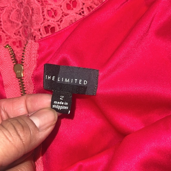 The Limited Dress Womens 2 Pink Sleeveless Floral Lace Fit Flare Knee Length - Picture 8 of 10